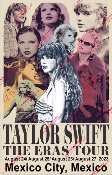 TS Mexico City, Mexico Eras Tour Poster Dupe 13x19