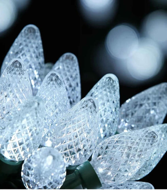 C7 LED Christmas String Lights, 25.16FT 50 LED Connectable Outdoor Indoor Decorative Light Strand, C