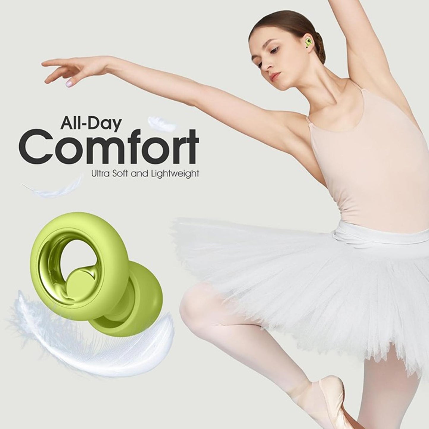 Ear Plugs for Sleeping Noise Cancelling, Soft Ear Plugs for Sleeping, 45dB Reusa