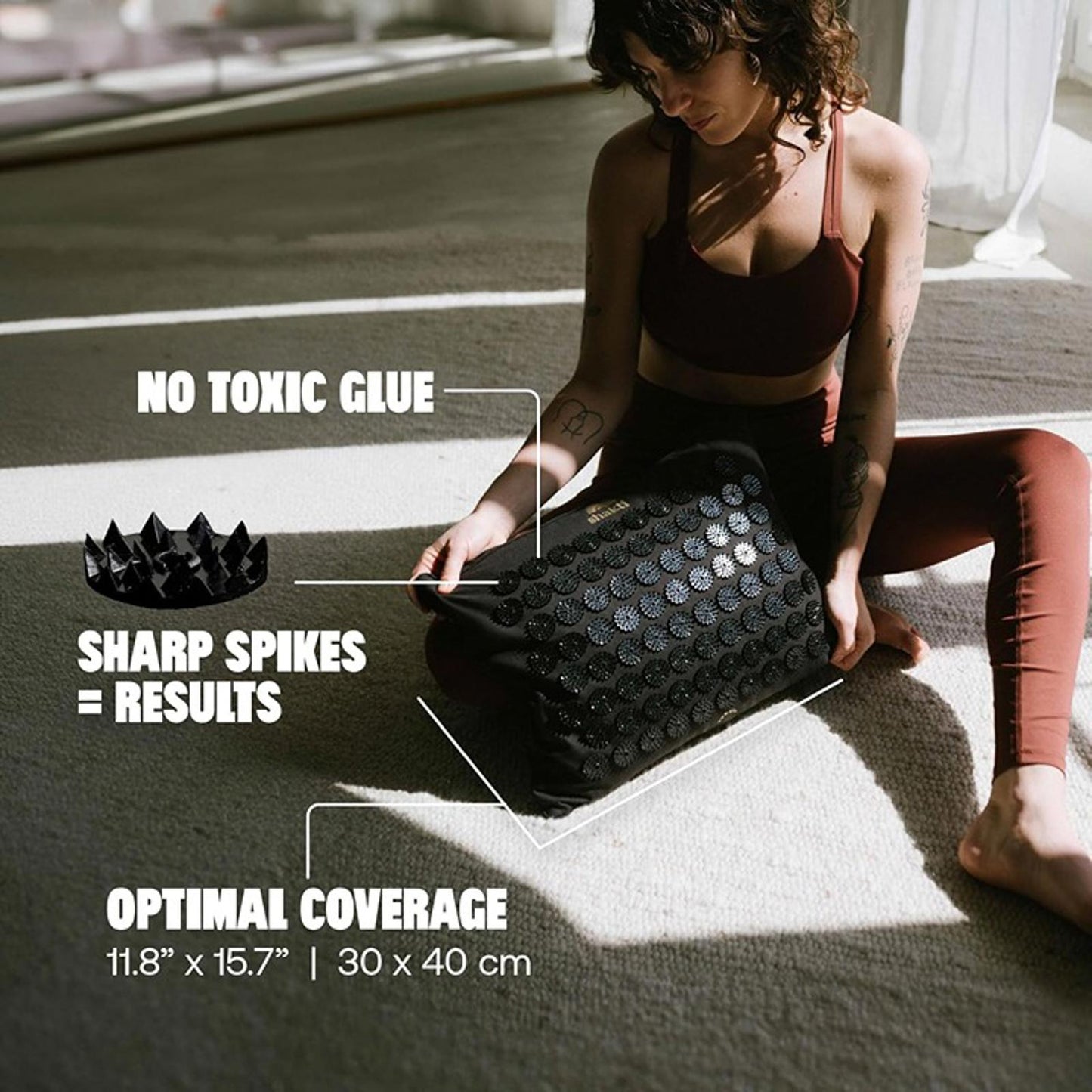 ShaktiMat Premium Acupressure Pillow, Original Intensity in Shakti Black, Massag