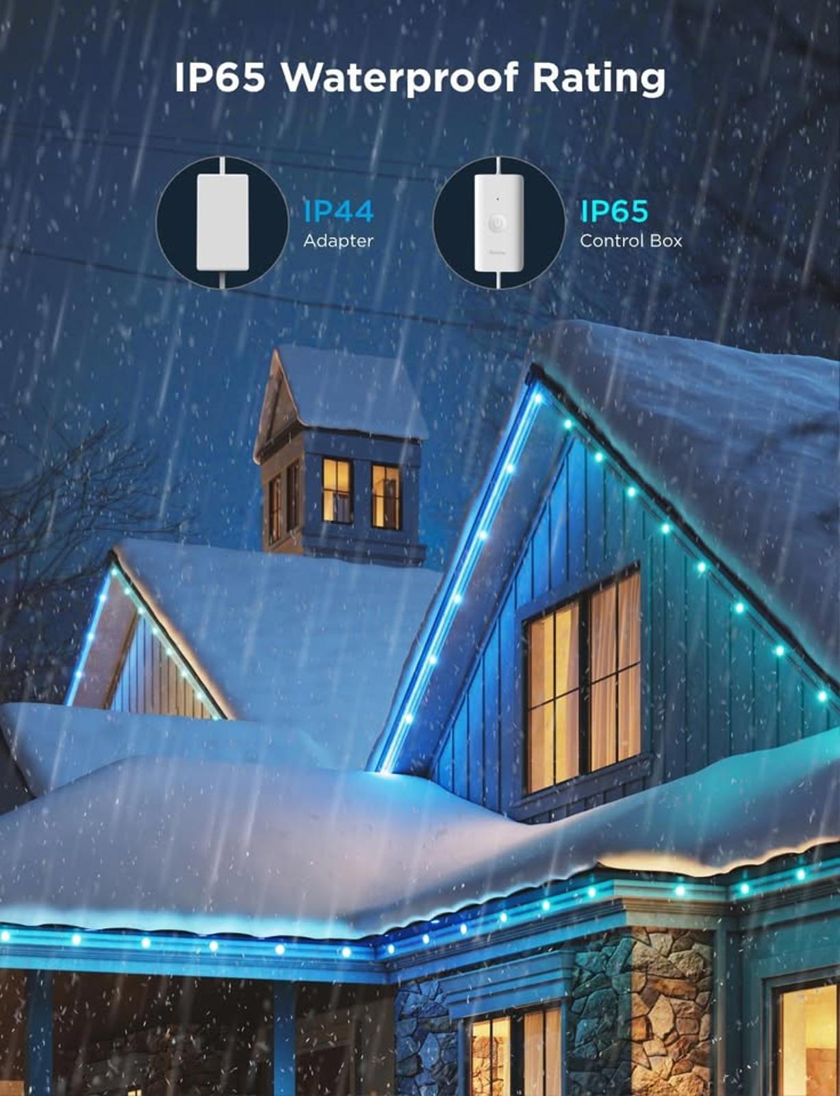 Govee Outdoor Strip Lights, 45 RGBIC LED Lights 100FT Lights with 65 Scene Modes