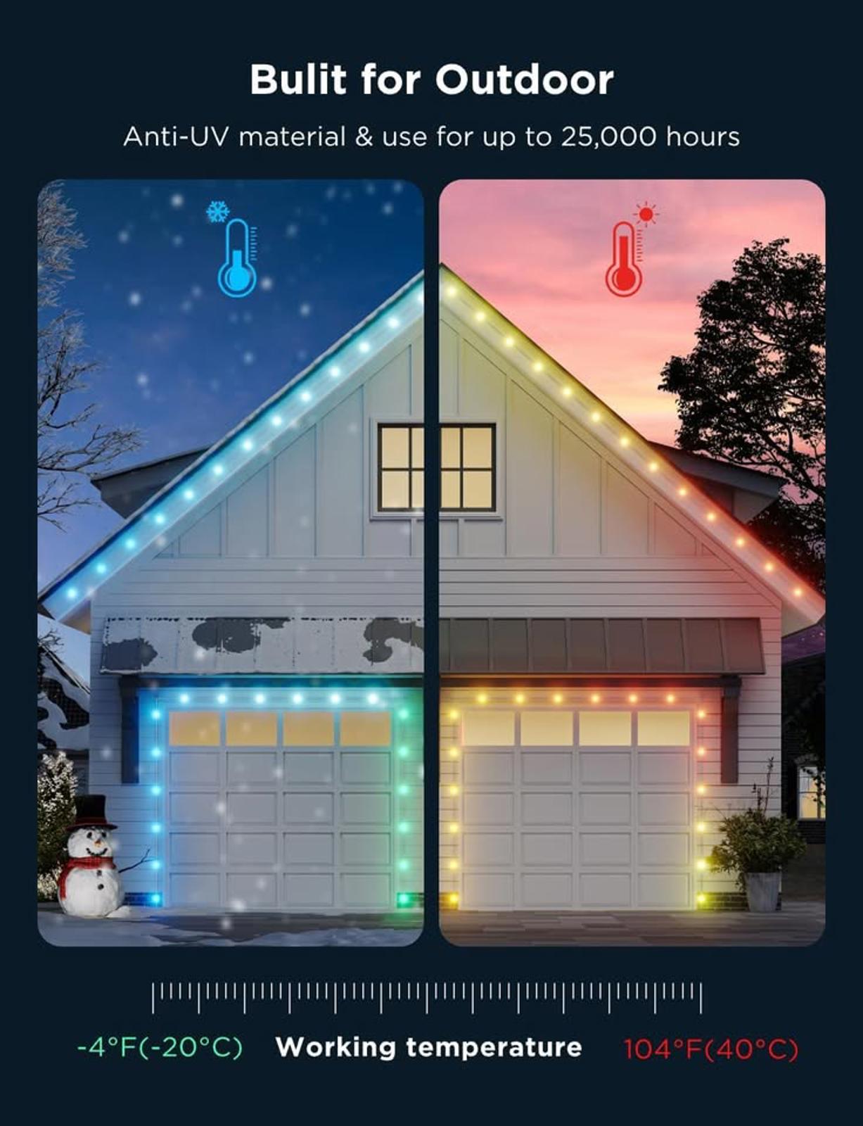 Govee Outdoor Strip Lights, 45 RGBIC LED Lights 100FT Lights with 65 Scene Modes