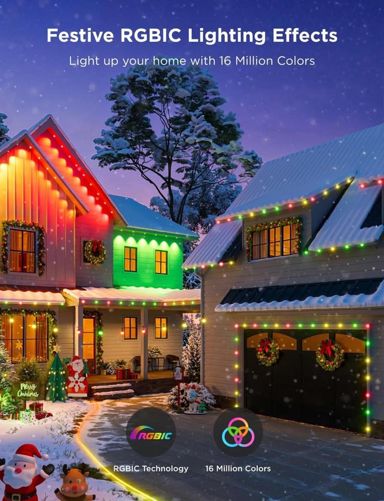 Govee Outdoor Strip Lights, 45 RGBIC LED Lights 100FT Lights with 65 Scene Modes