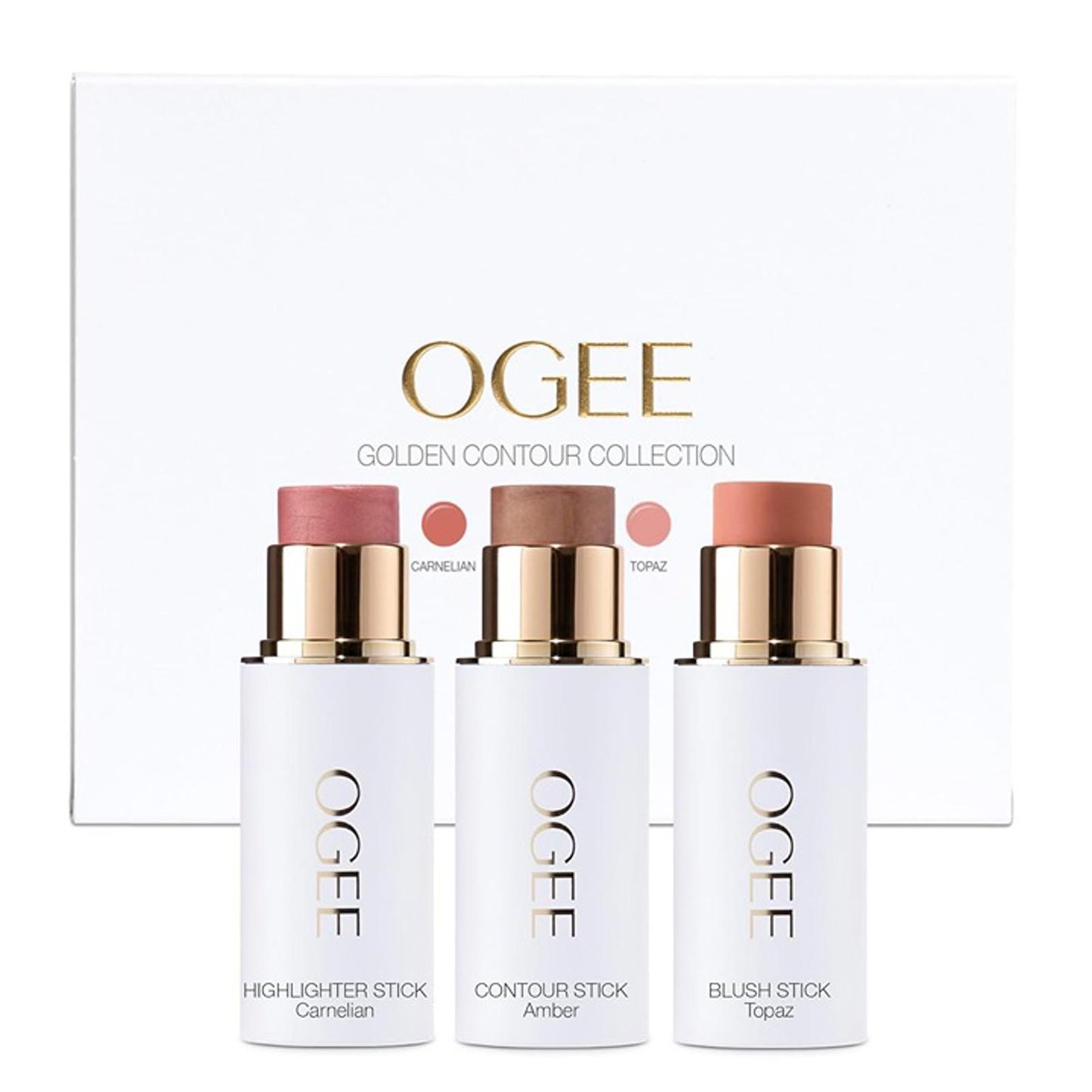 Ogee Face Stick Trio - Golden Contour Stick Makeup Collection - Certified Organi