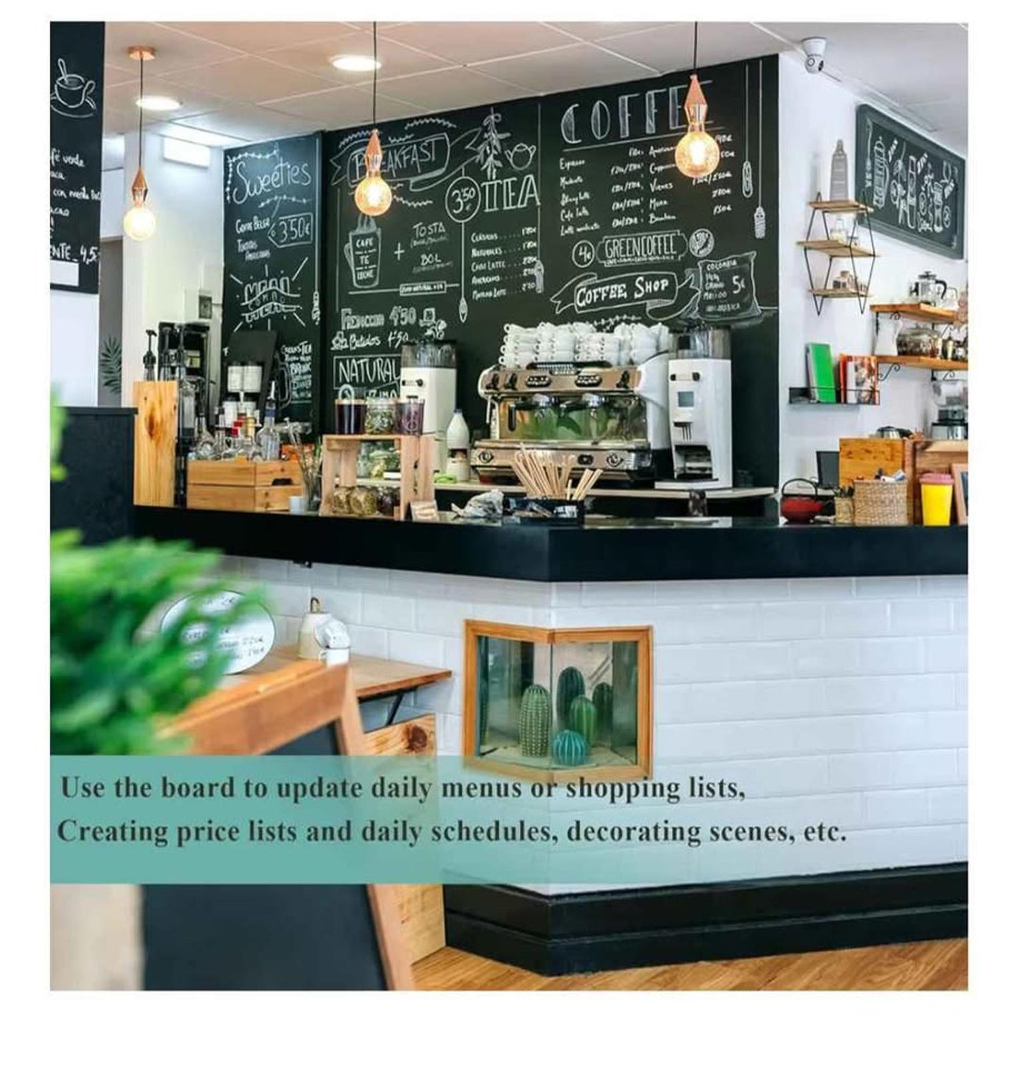 Chalk Board Contact Paper with Adhesive, 36" x 48" Magnetic Chalkboards for Wall, Wallpaper Sheets f