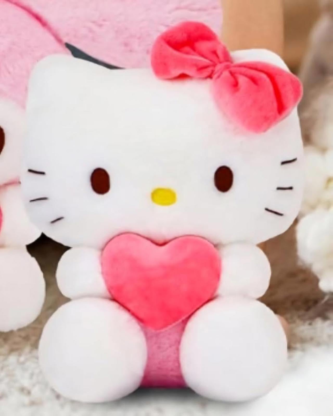 Hello Kitty9" Cat Plush with Hearts Love, Kawaii Cat Stuffed Animal Pillow Soft