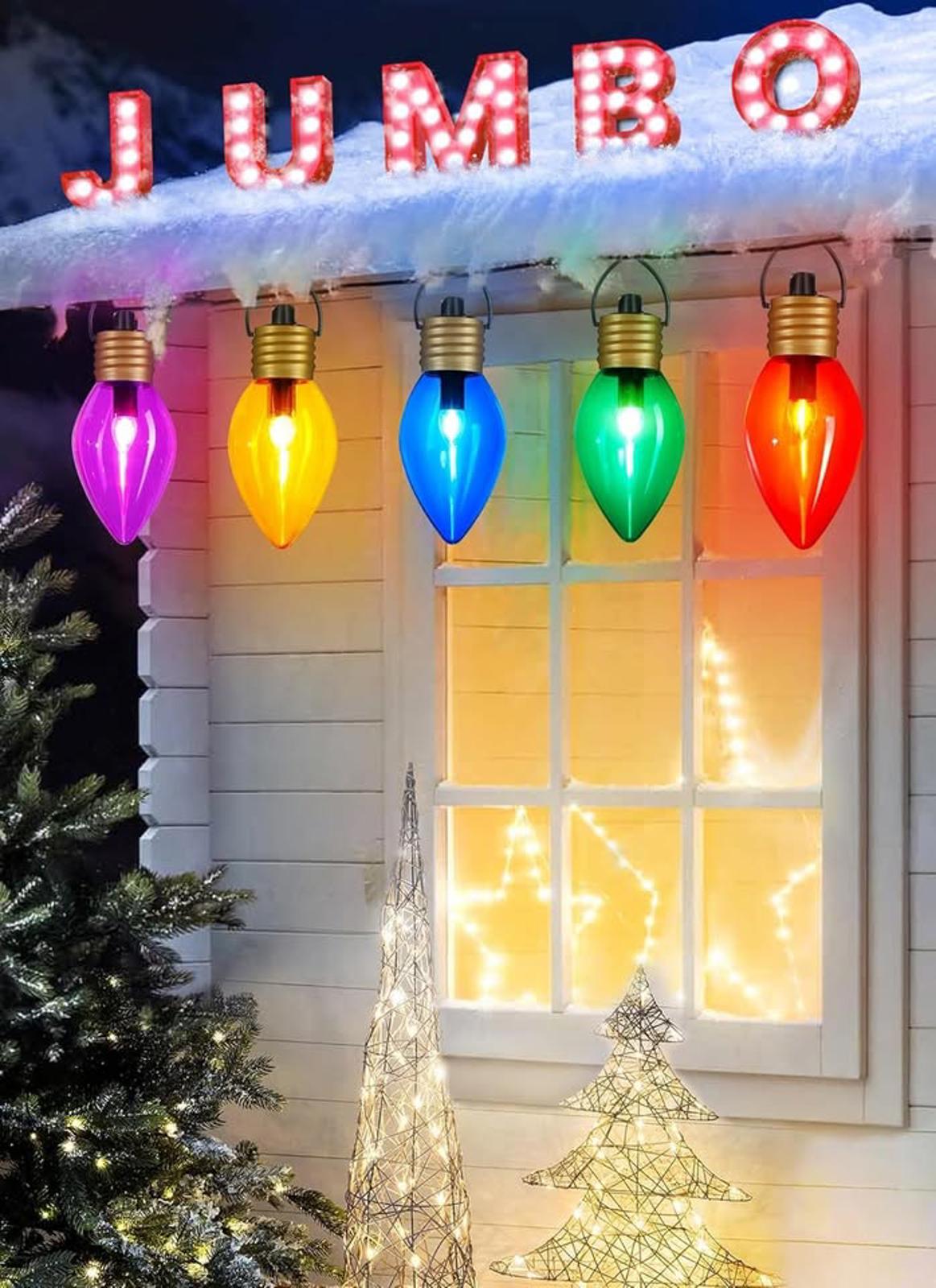 Jumbo C9 Christmas Pathway Lights Outdoor - 8.5 Feet 5 LED C9