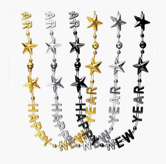 FlashingBlinkyLights Happy New Year Party Beads (Set of 12)