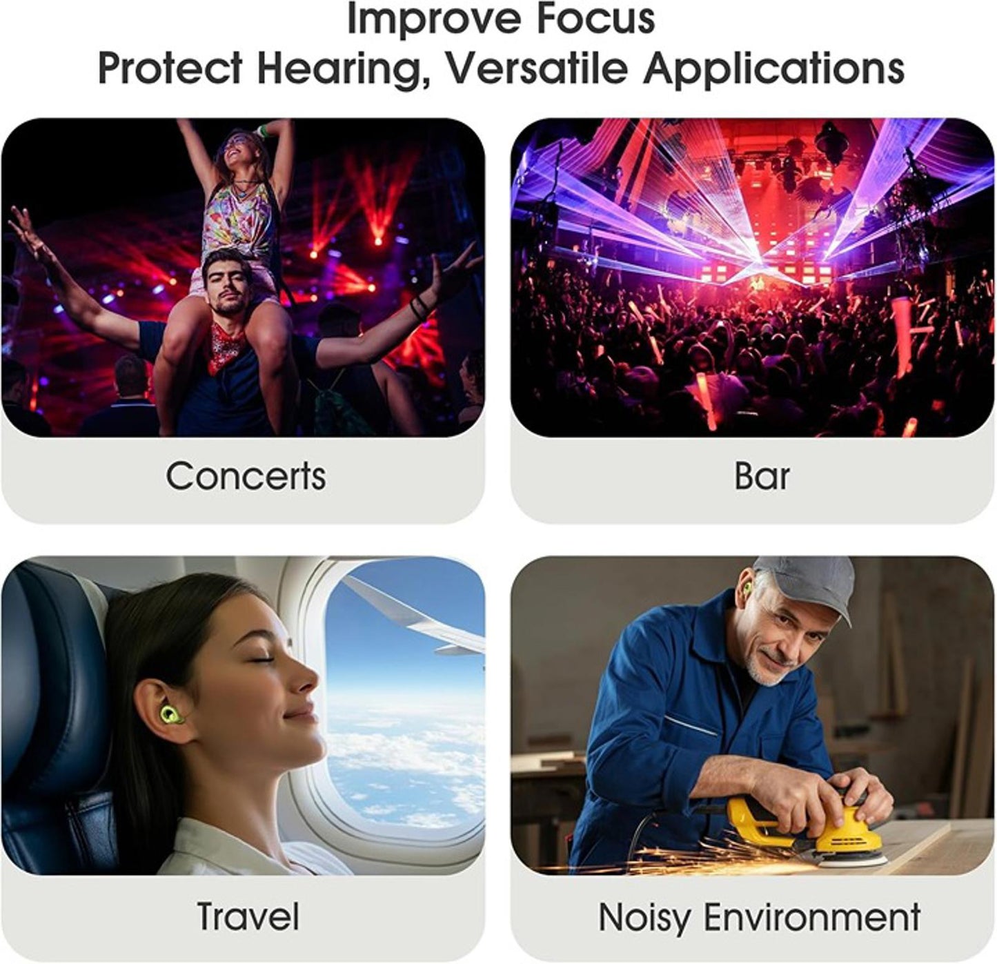 Ear Plugs for Sleeping Noise Cancelling, Soft Ear Plugs for Sleeping, 45dB Reusa