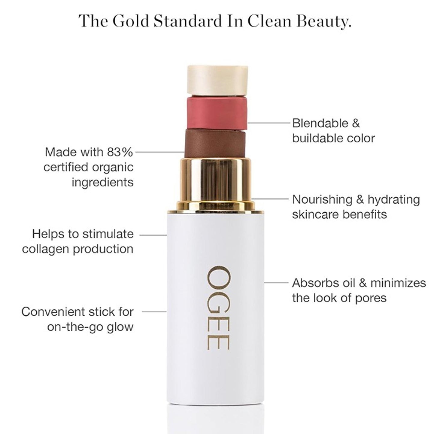 Ogee Face Stick Trio - Golden Contour Stick Makeup Collection - Certified Organi