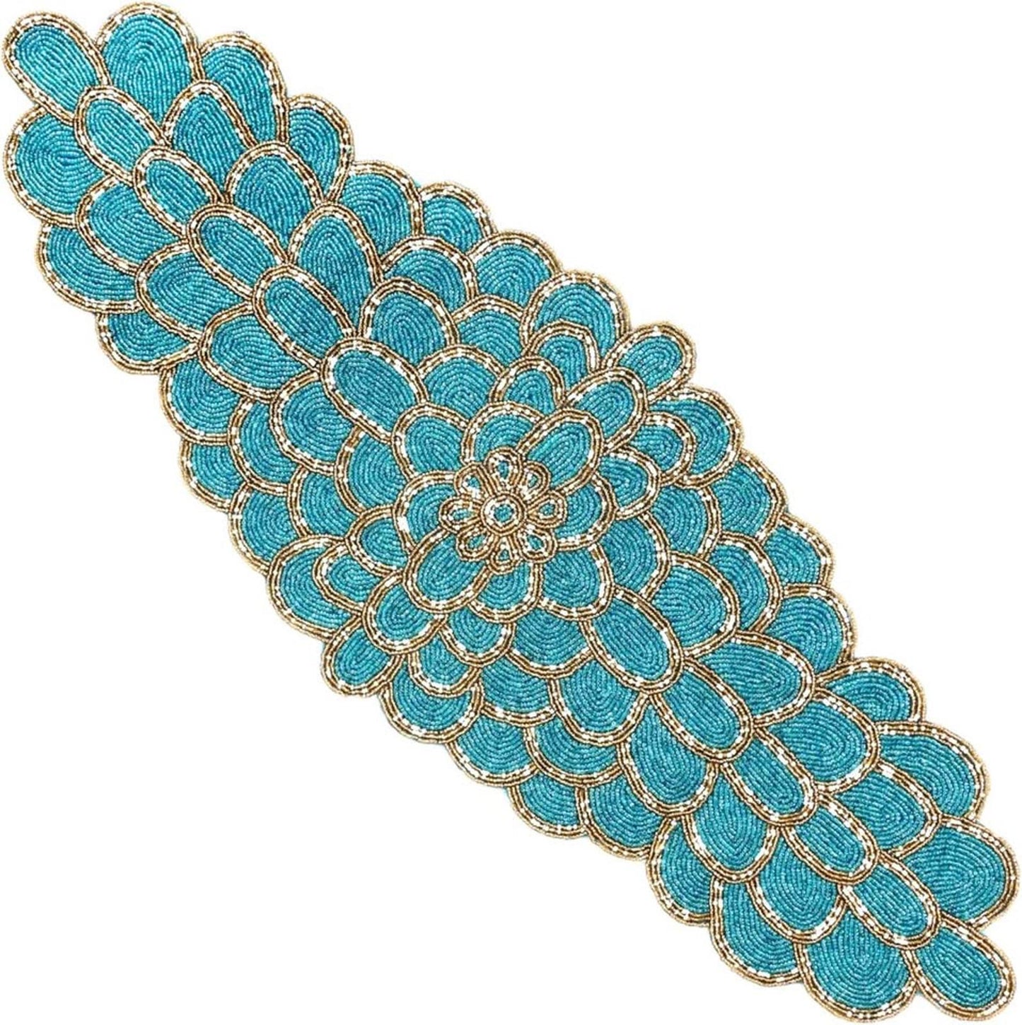 Beaded Table Runner 13 x 36 Inches - Handmade Decorative Dining Table Centerpiece