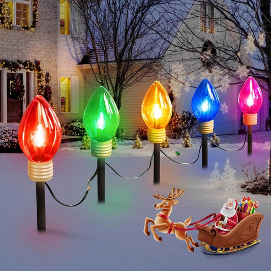 Jumbo C9 Christmas Pathway Lights Outdoor - 8.5 Feet 5 LED C9