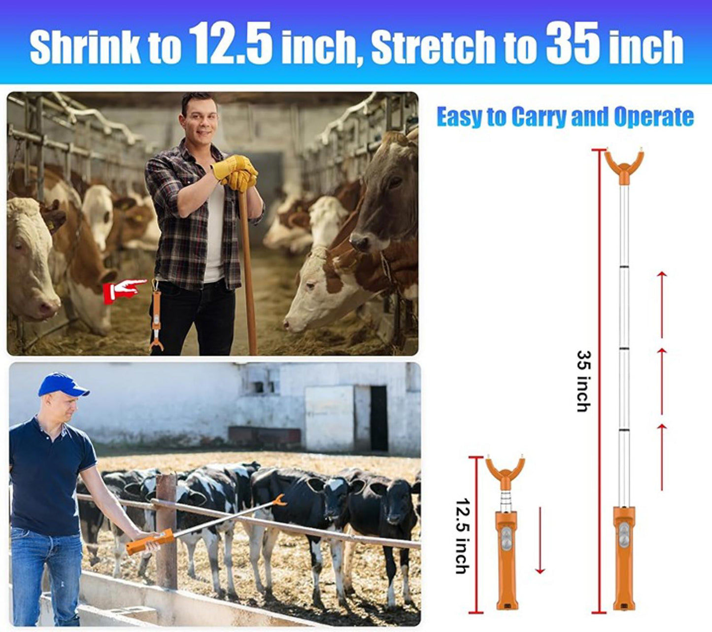 Cattle Prod Livestock Rechargeable Led Light, Waterproof Electric Livestock Prod