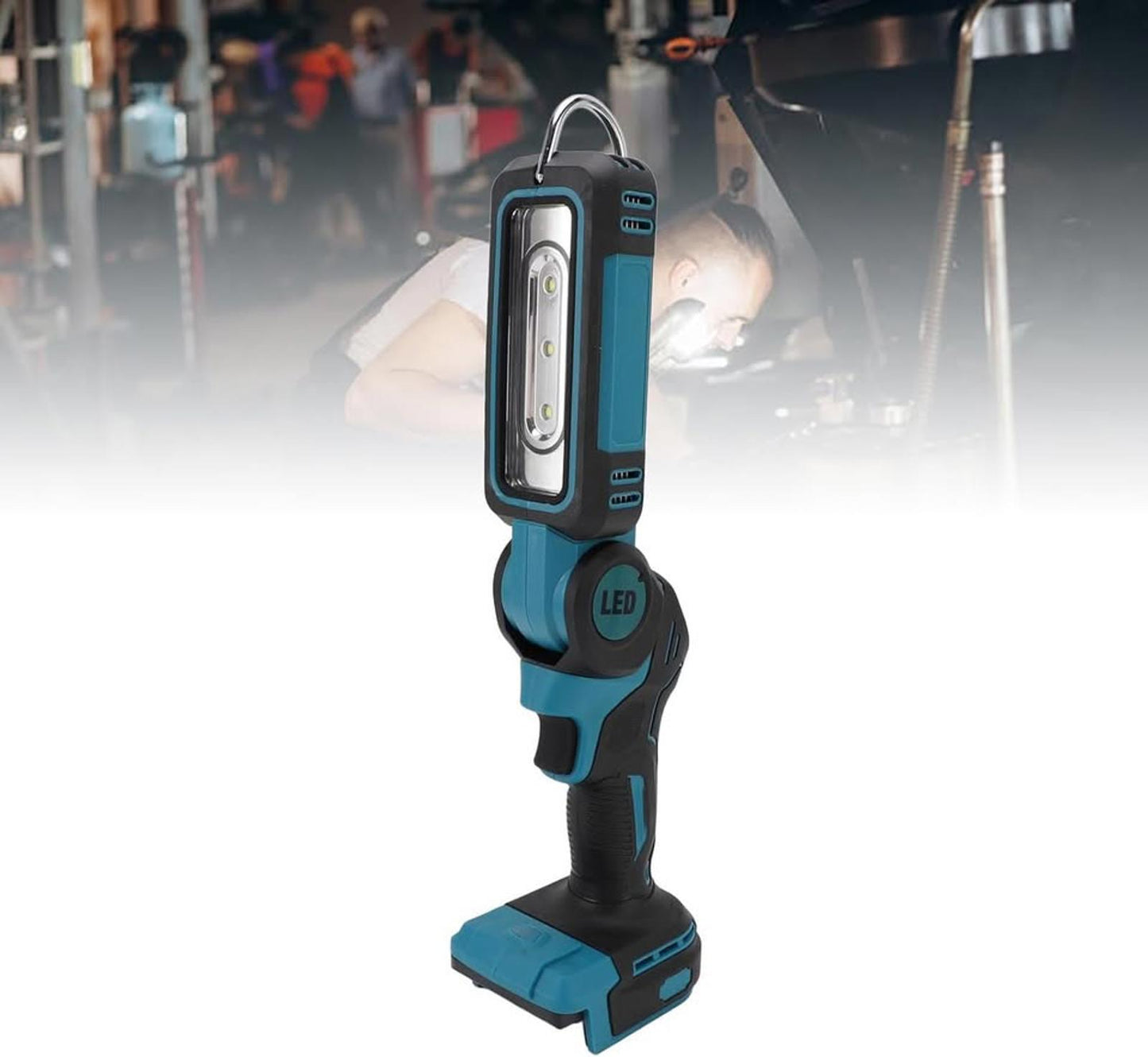 Cordless LED Work Light, 500lm 1000lm Rotatable Lamp for Outdoor Construction,