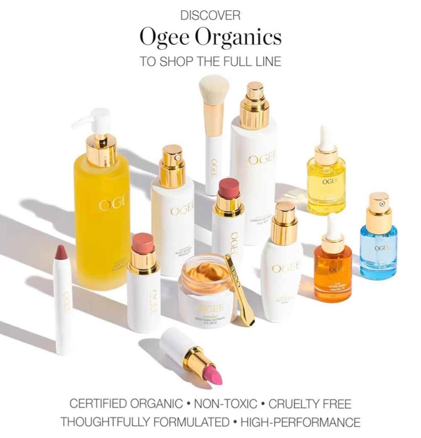 Ogee Face Stick Trio - Golden Contour Stick Makeup Collection - Certified Organic Bronzer, Blush Sti