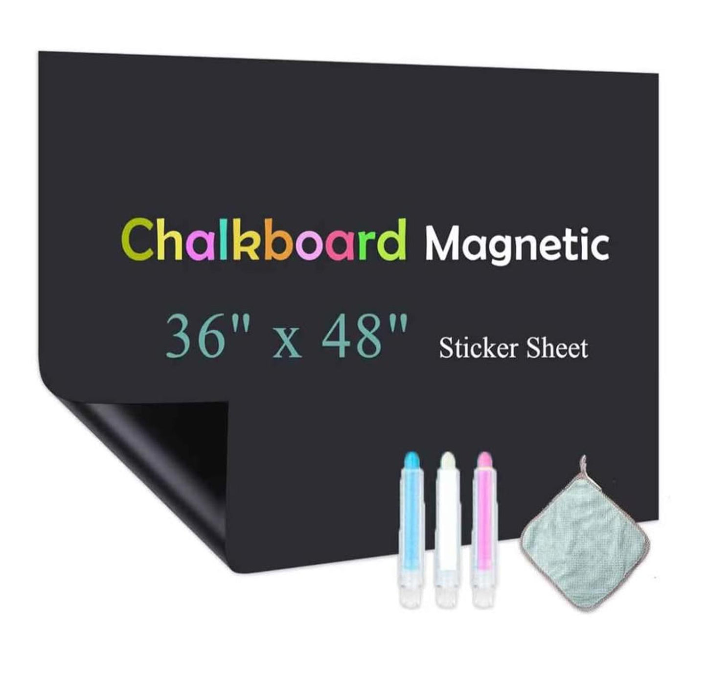 Chalk Board Contact Paper with Adhesive, 36" x 48" Magnetic Chalkboards for Wall, Wallpaper Sheets f