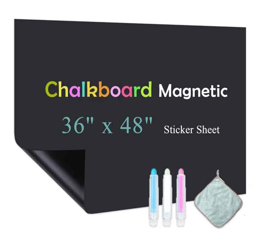Chalk Board Contact Paper with Adhesive, 36" x 48" Magnetic Chalkboards for Wall, Wallpaper Sheets f