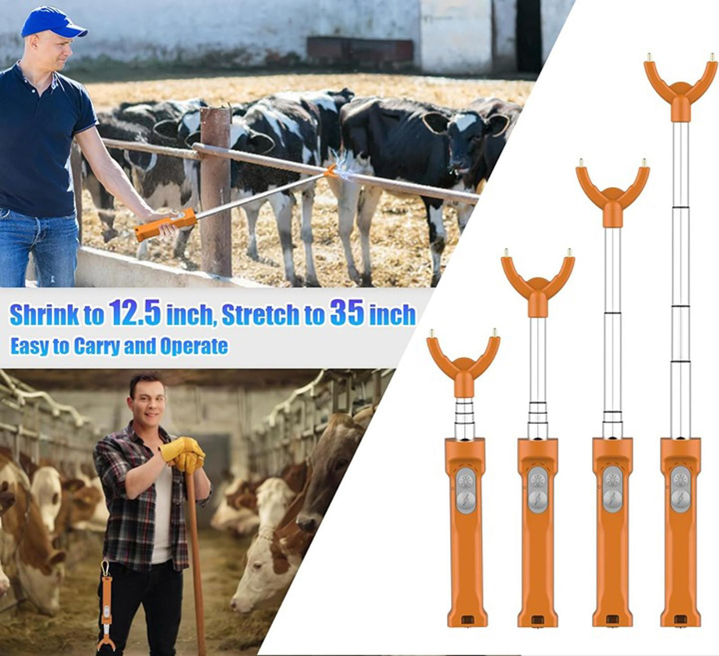 Cattle Prod Livestock Rechargeable Led Light, Waterproof Electric Livestock Prod