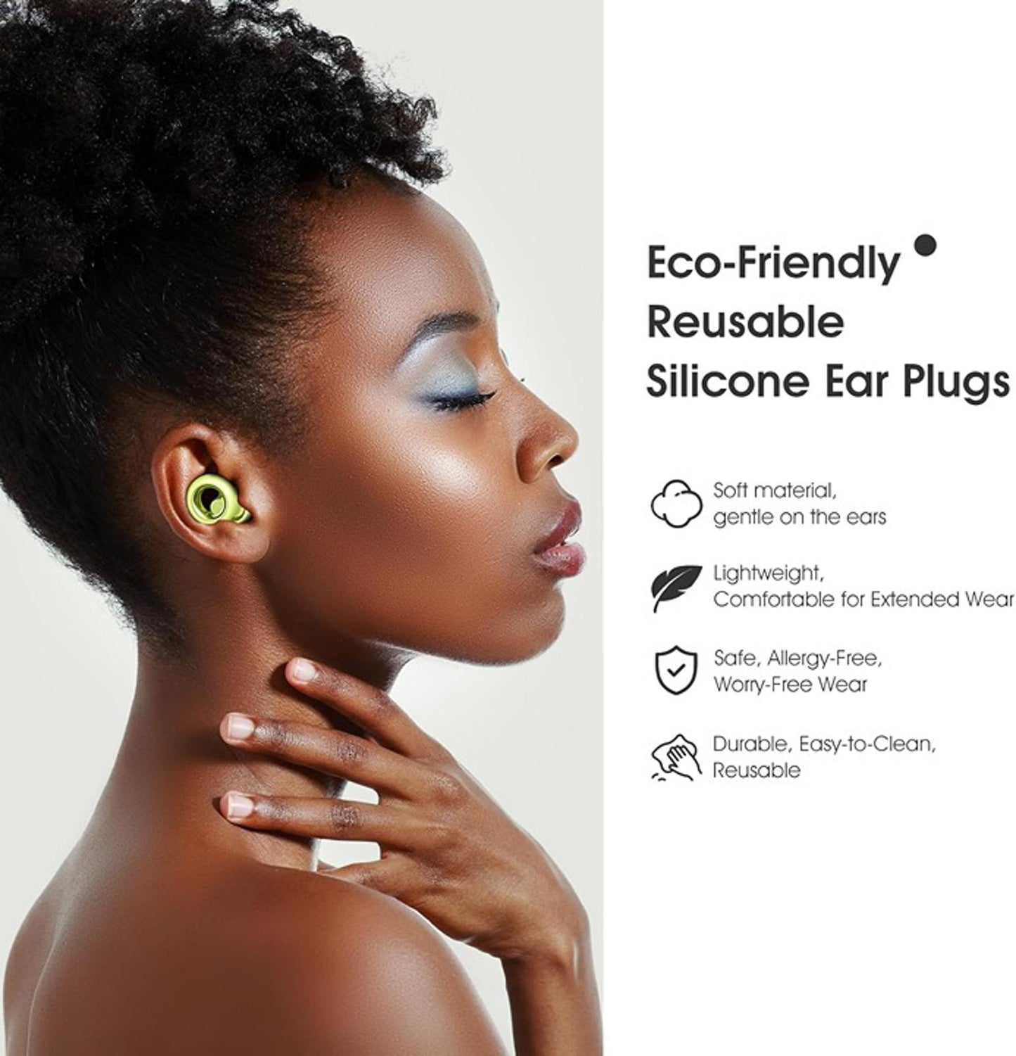 Ear Plugs for Sleeping Noise Cancelling, Soft Ear Plugs for Sleeping, 45dB Reusa